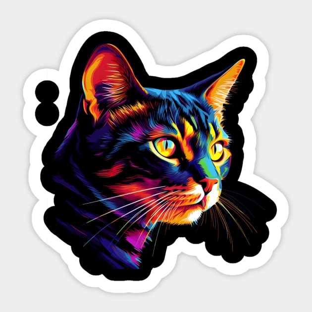 Neon Kitty Sticker by Everythingiscute